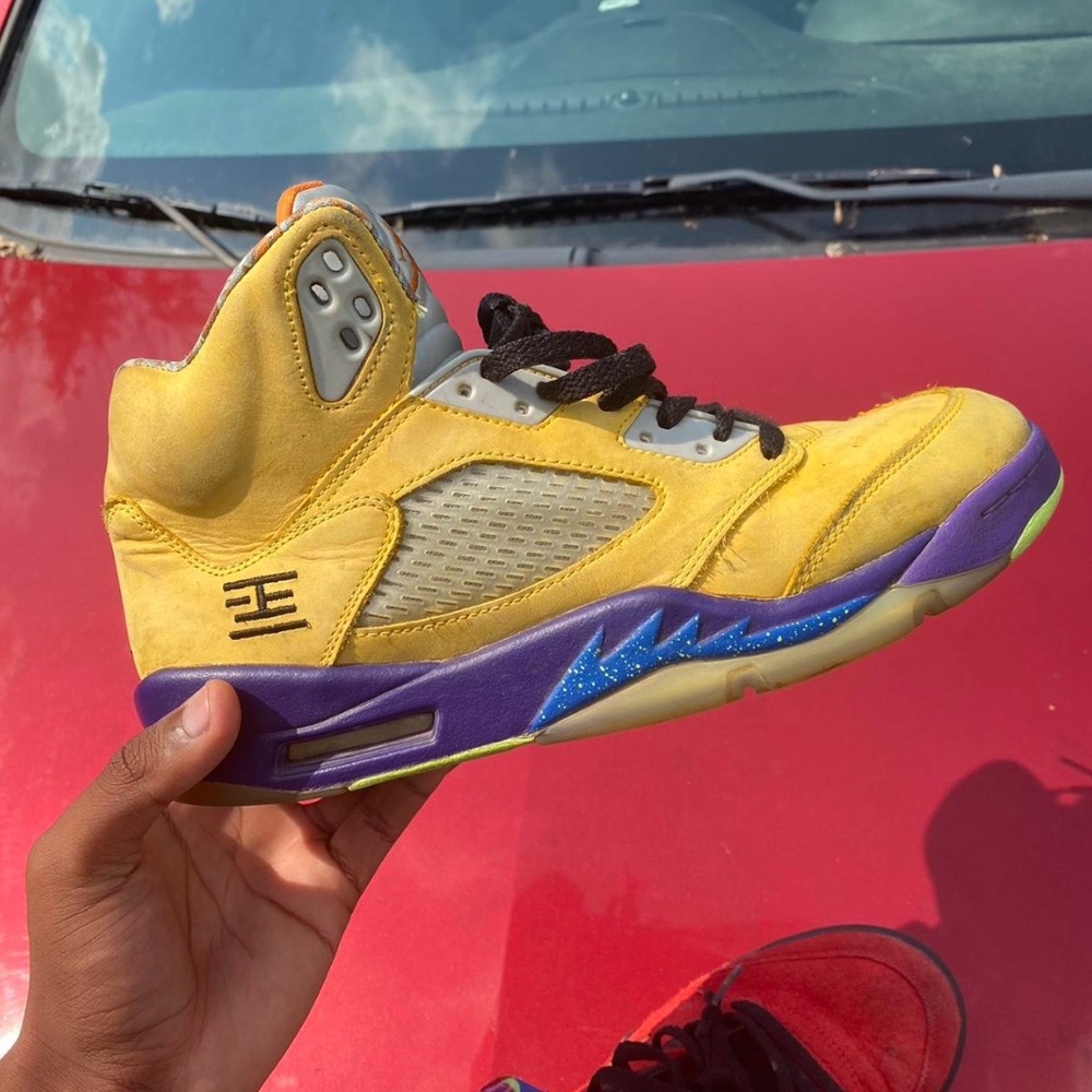 Jordan Athletic Shoes Yellow and Purple